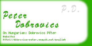peter dobrovics business card