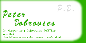 peter dobrovics business card